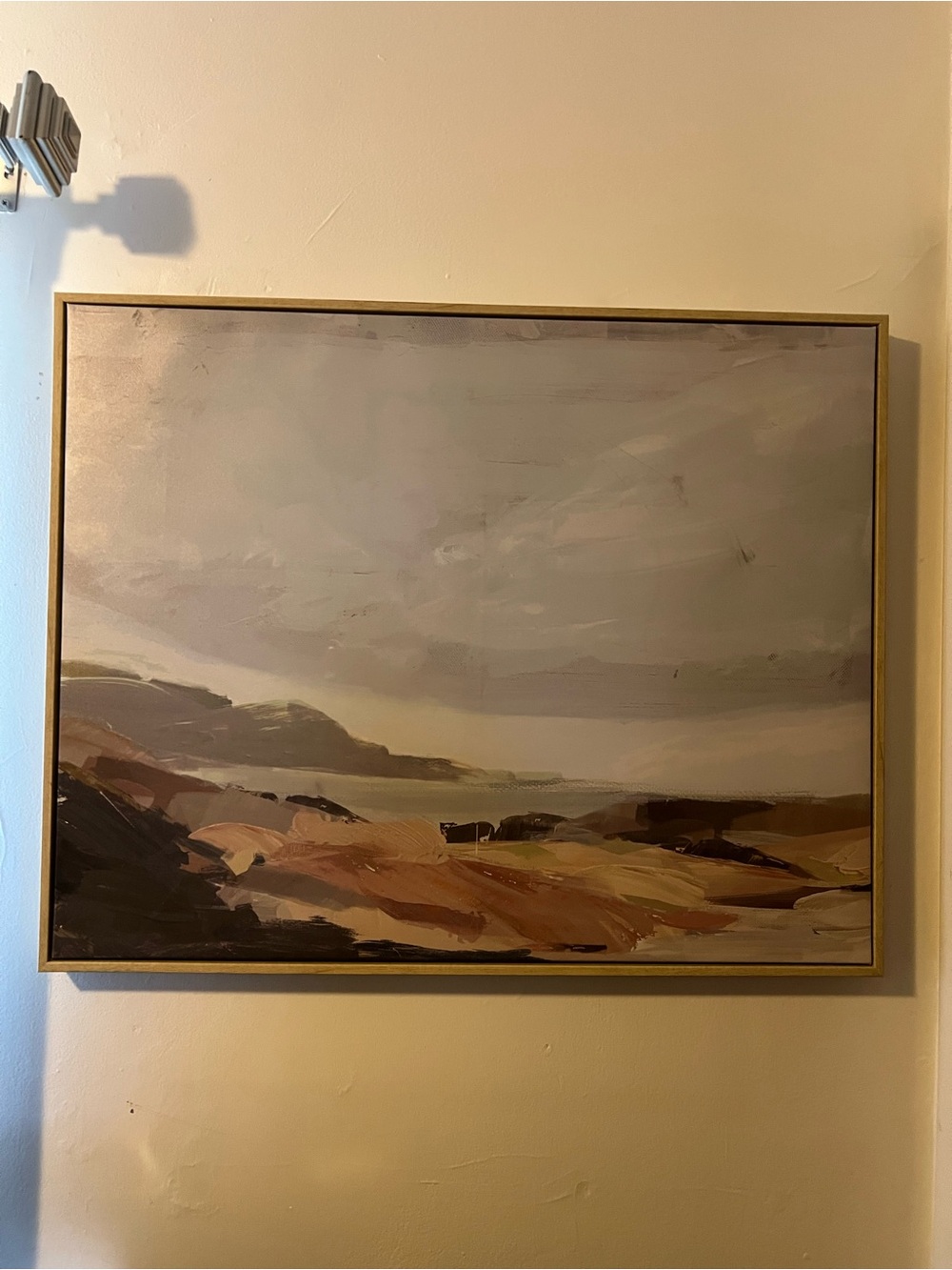 Threshold Coastal Abstract Painting - Beige, Brown, Gray